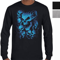 Blue Skulls Longsleeve T-Shirt (Colour Choices)