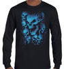 Blue Skulls Longsleeve T-Shirt (Black)