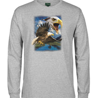 Eagle Mountain Longsleeve T-Shirt (Marle Grey, Regular & Big Sizes)