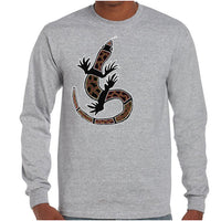 Shannon's Lizard Aboriginal Art Longsleeve T-Shirt (Marle Grey)