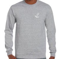 Anchor Left Chest Logo Longsleeve T-Shirt (Grey Marle)