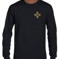 Celtic Cross Left Chest Logo Longsleeve T-Shirt (Black)