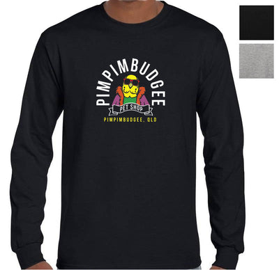 Pimpimbudgee Pet Shop Fake Business Logo Longsleeve T-Shirt (Colour Choices)
