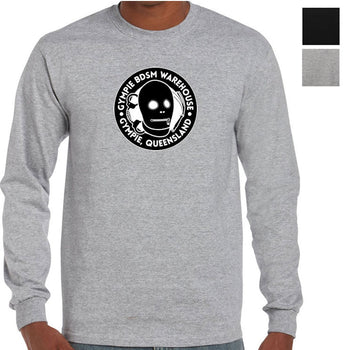 Gympie BDSM Warehouse Fake Business Logo Longsleeve T-Shirt (Colour Choices)