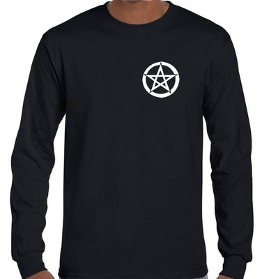 Pentacle Left Chest Logo Longsleeve T-Shirt (Black, Regular and Big Sizes)