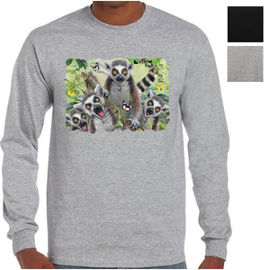 Lemur Selfie Longsleeve T-Shirt (Colour Choices)