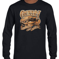 Country Till The Day I Die Guitar Longsleeve T-Shirt (Black)