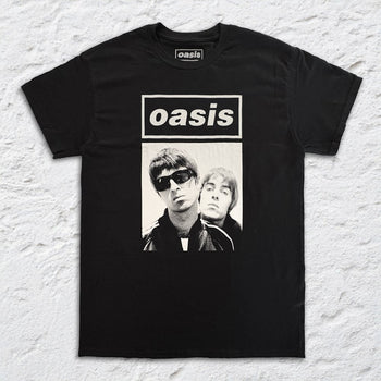 Oasis Gallagher Brothers T-Shirt (Black, Regular & Big Sizes)
