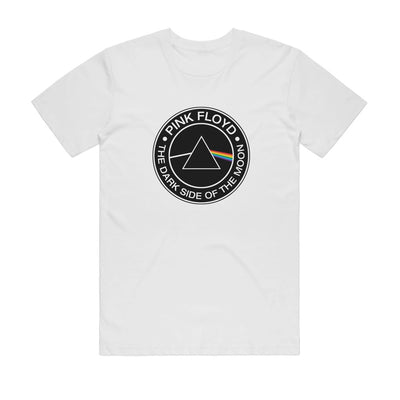 Pink Floyd Dark Side Circle Logo T-Shirt (White, Regular & Big Sizes)