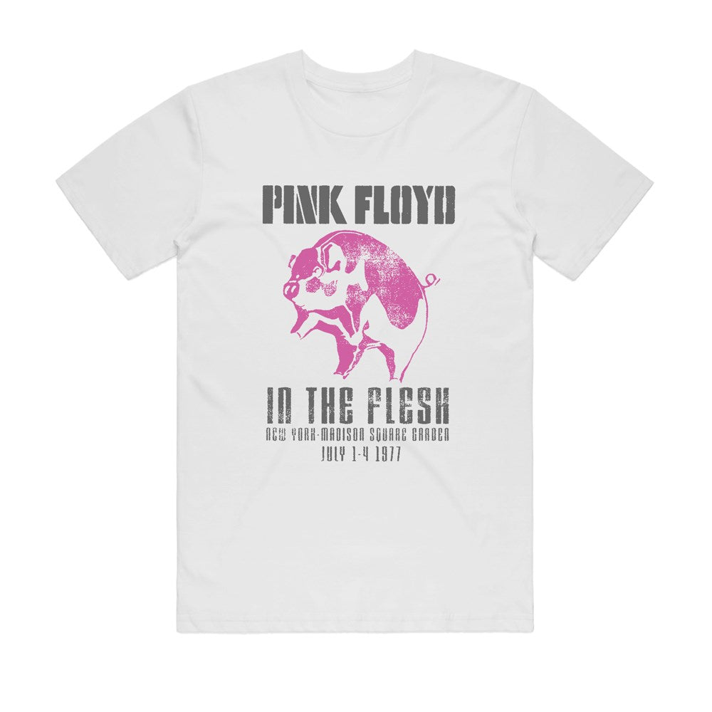 Pink Floyd In The Flesh Pig T-Shirt (White, Regular & Big Sizes)