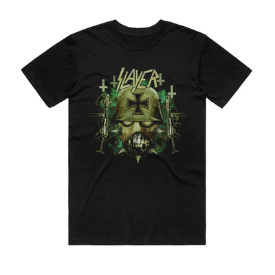 Slayer Green Skull T-Shirt (Black, Regular & Big Sizes)