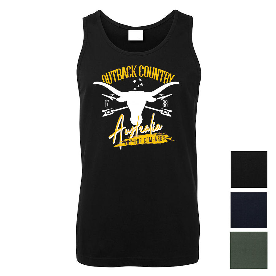 Outback Country Australia Mens Singlet (Colour Choices)
