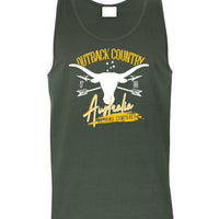 Outback Country Australia Mens Singlet (Khaki Green) - Up to 6XL Only