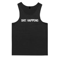 Shit Happens Mens Singlet (Black) - 10XL