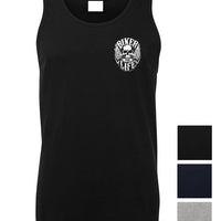 Biker for Life Small Left Chest Logo Mens Singlet (Colour Choices)