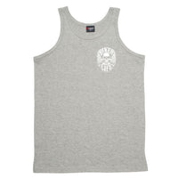 Biker for Life Small Left Chest Logo Mens Singlet (Marle Grey, Regular Sizes)