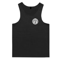 Celtic Tree Left Chest Logo Mens Singlet (Black & White) - 10XL