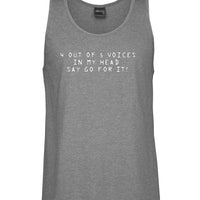 4 Out of 5 Voices Say Go For It Mens Singlet (Darker Marle Grey) - Big Sizes