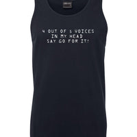 4 Out of 5 Voices Say Go For It Mens Singlet (Navy)
