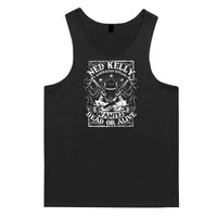 Ned Kelly Dead or Alive Mens Singlet (Black & White) - 10XL