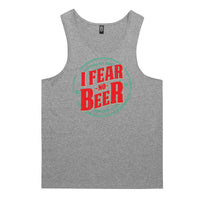 Aussie Beer Drinkers I Fear No Beer Mens Singlet (Grey) - 10XL