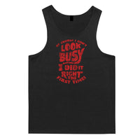 Of Course I Don't Look Busy Mens Singlet (Black) - 10XL