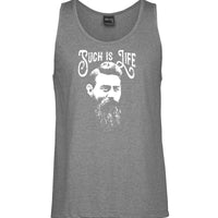 Ned Kelly Such is Life Portrait Mens Singlet (Marle Grey) - Big Sizes