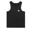 Skeleton Hand Flip Off Left Chest Logo Mens Singlet (Black) - 10XL