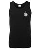 Skeleton Hand Flip Off Left Chest Logo Mens Singlet (Black)