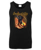 Country Until I Die Boots, Hat & Fiddle Mens Singlet (Black)