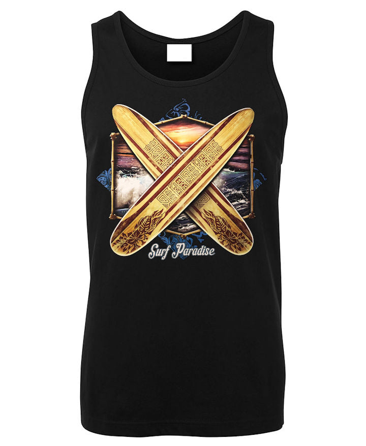 Surf Paradise Mens Singlet (Black)