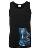 Werewolf Side Print Mens Singlet (Black) - Art by Tom Wood