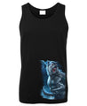Werewolf Side Print Mens Singlet (Black) - Art by Tom Wood