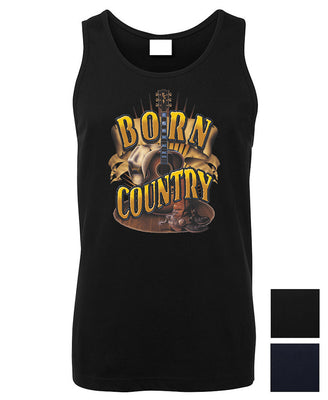 Born Country Mens Singlet (Colour Choices)