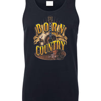 Born Country Mens Singlet (Navy Blue)
