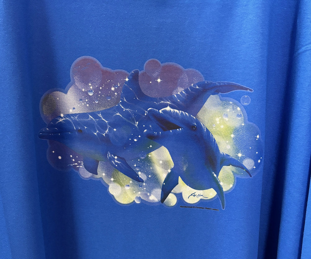 Discounted - Dolphin Rendezvous Oopsy T-Shirt (Royal Blue) - Size 14XL