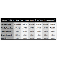 Band Merch Size Chart - Converts USA Sizes to Typical Australian BigTees Fits