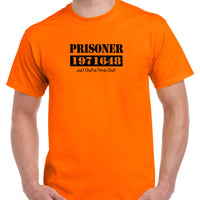 Discounted - Escaped Prisoner Just Outta Time Out T-Shirt (Orange) - Size Large