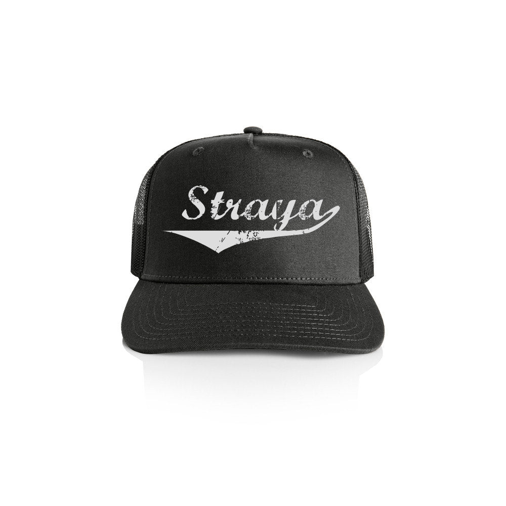 Straya Logo Trucker Hat (Coal, Black Mesh)