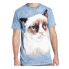 Grumpy Cat Tie Dye T-Shirt (Blue) - Label U.S 2XL (Fits AUST 3XL)