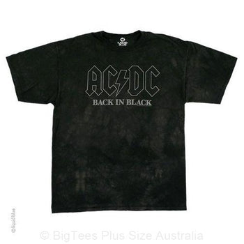 ACDC Back in Black Tie Dye T-Shirt - U.S Label Large (Fits AUST Large)