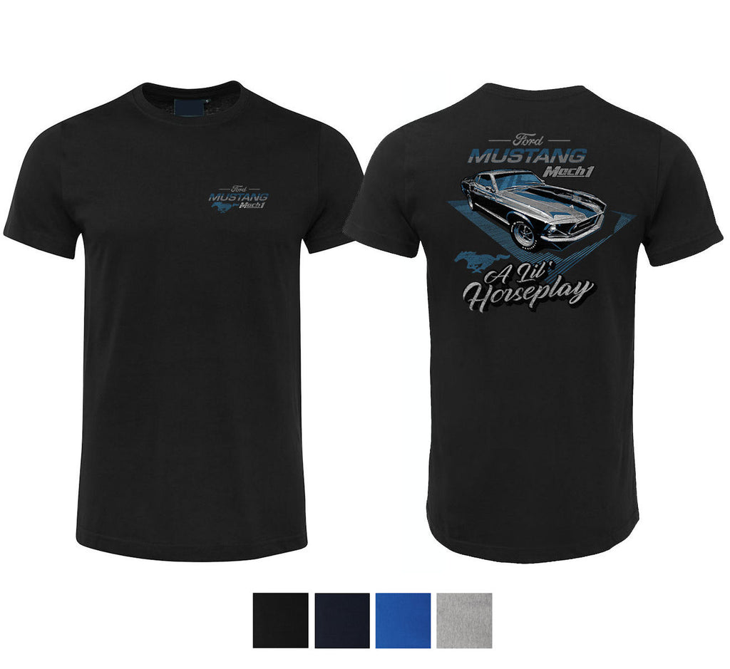 Ford 1969 Mustang Mach 1 T-Shirt (Double-Sided, Colour Choices) | BigTees  Australia Big Mens Clothing