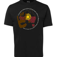 Acknowledgement of Country Aboriginal Flag T-Shirt (Black)