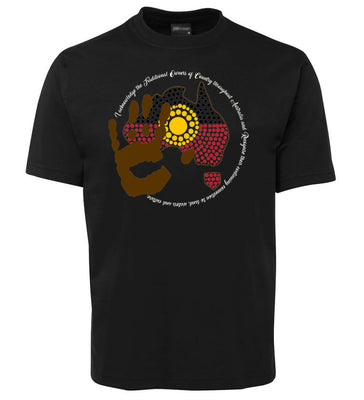 Acknowledgement of Country Aboriginal Flag T-Shirt (Black)
