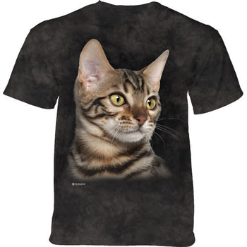 Striped Cat Portrait Adults T-Shirt (Size Options)