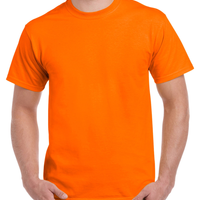Plain Blank T-Shirt (Safety Orange, Big Men's Sizes)