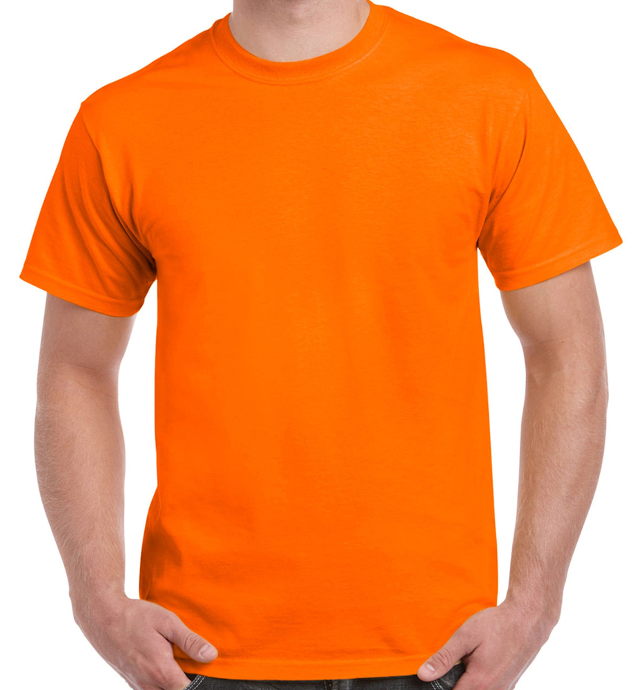 Plain Blank T-Shirt (Safety Orange, Big Men's Sizes)