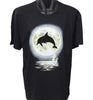 Dolphin Moon T-Shirt (Black, Regular and Big Sizes)