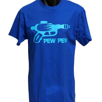 Ray-gun Pew Pew Retro Sci-Fi T-Shirt (Royal Blue)