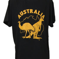 Kangaroo & Emu T-Shirt (Black, Regular and Big Sizes)